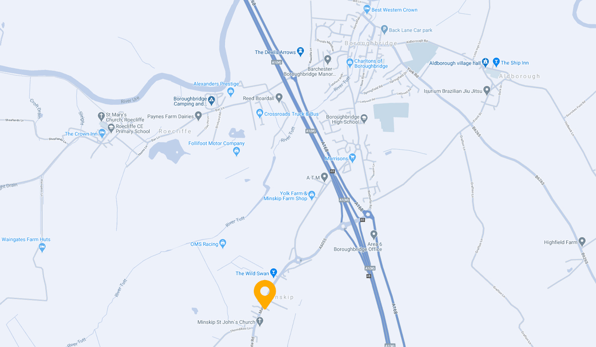 Find us on Google Maps - Minskip Cattery, West View, Minskip, York, North Yorkshire, YO51 9HZ